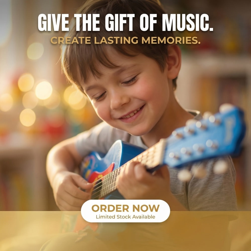 Kids Electric Guitar Toy with Microphone, Musical Instrument Toy with Light And Sound, Guitar for Toddlers 3-8, Birthday Gift for Boys Girls