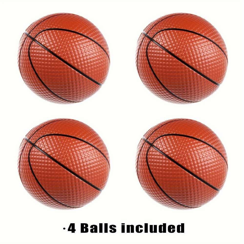Door Basketball Hoop Set for Kids & Adults – Indoor Outdoor Mini Basketball Stand with LED Lights, Electronic Scoreboard & 4 Basketballs, Perfect Birthday & Christmas Gift for Boys and Girls