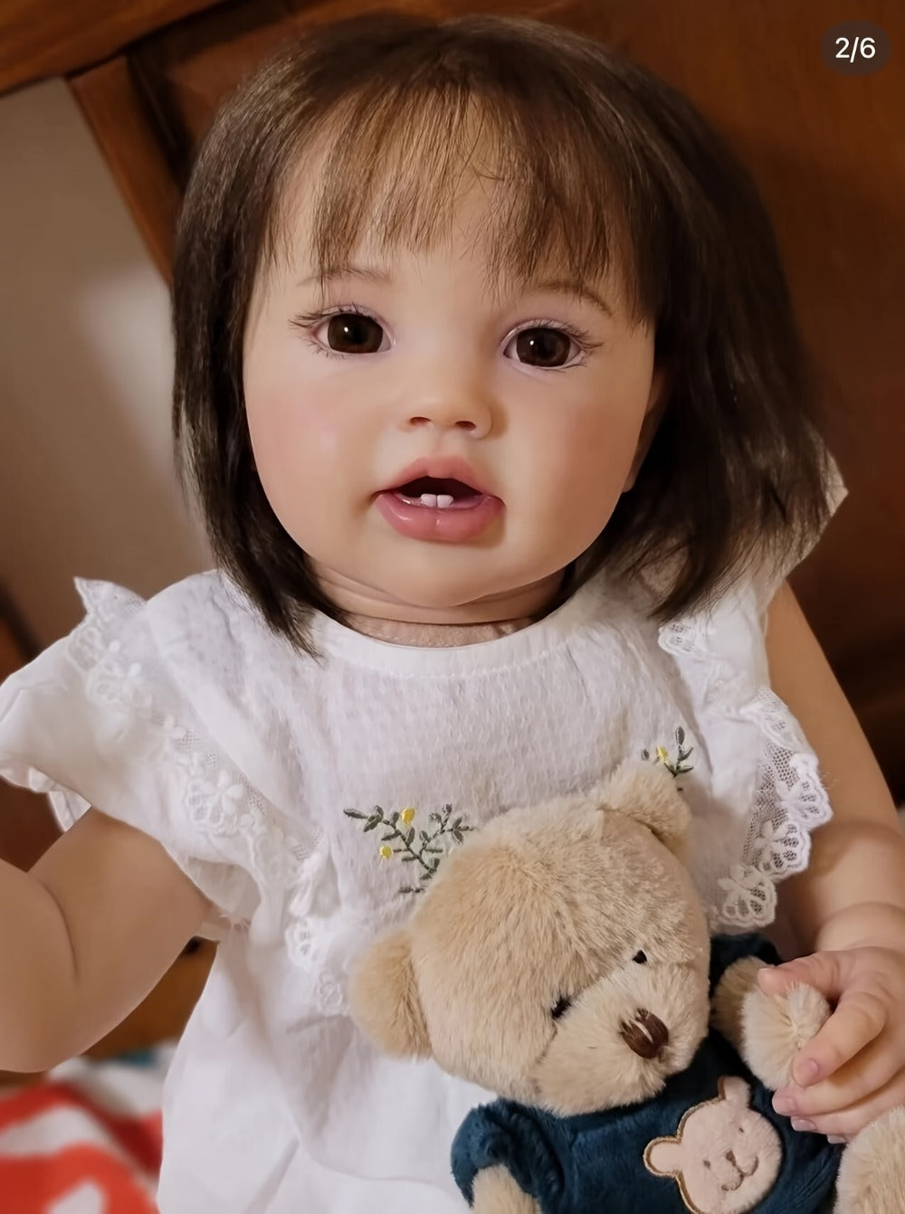Reborn Baby Doll 24 Inch 60CM Lifelike Newborn Girl โ Hand-Rooted Hair, Hand-Painted Skin, Soft Cloth Body, Vinyl Limbs, Clothes Pacifier Bottle Gift Set for Kids & Collectors Ages 3+