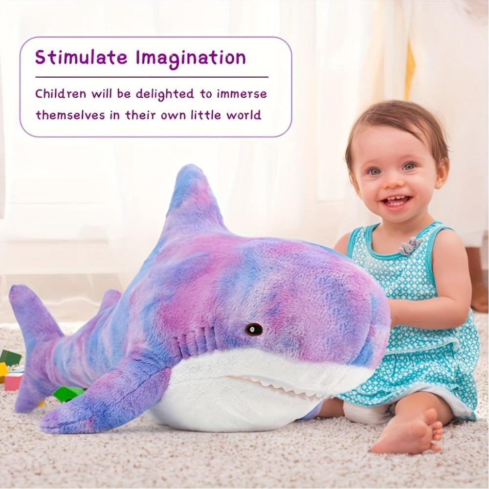 Shark Plush Pillow Stuffed Animal - Soft Cute Shark Throw Pillow for Couch, Kids Room Decor, Birthday Gift for Girls, Women & Ocean Animal Lovers, Mixed Colors