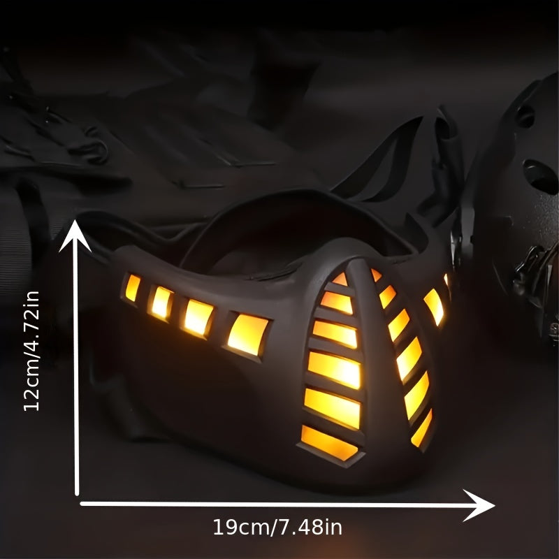 LED Cyberpunk Cool Sci-Fi Futuristic Mask, Full Face Mask - Maximum for Cosplay Photo Props, Bar Club Rave Party Supplies, Gift & Collection, Men's Breathable, Halloween Music Festival Accessories