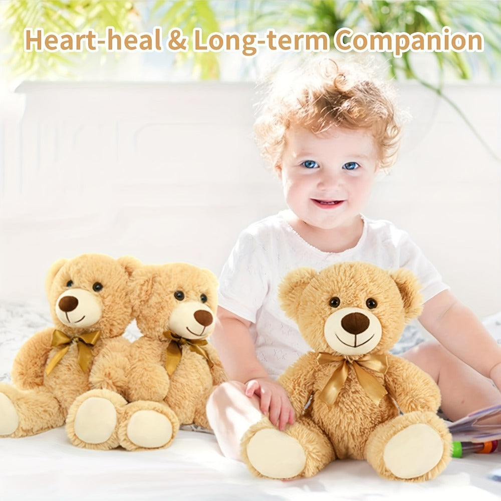 Mini Teddy Bear Set 6 Pack – Cute Small Stuffed Animal Plush Bears for Party Favors, Birthday Decorations, Gift Bags, Classroom Prizes, Kids Toddlers Girls Boys (Khaki)