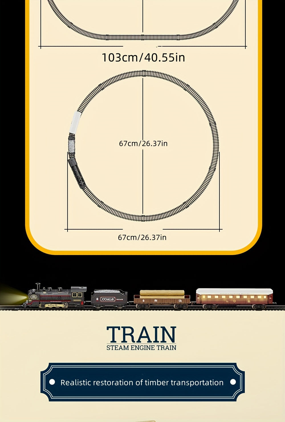 Steam Engine Battery Train Toy, Train Model Set, Halloween, Christmas Holiday Gift