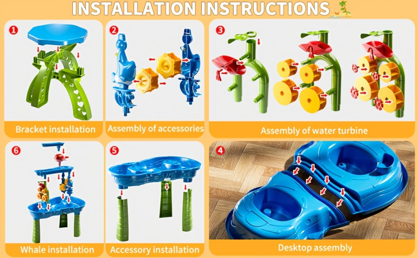 Sand Water Table for Kids 3-Tier Outdoor Sensory Play Table with Shovel Scoop & Strainer – Backyard Beach Summer Toy for Toddlers Boys Girls (Blue)