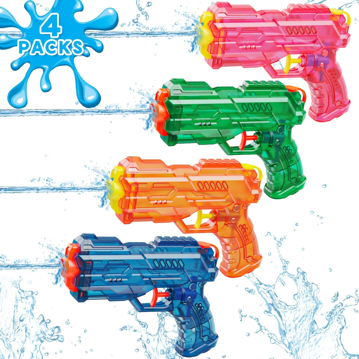 Water Polo Balls Bulk Set 80 Pack for Pool Games & 4-Piece Mini Water Gun Squirt Toy Kit โ Summer Outdoor Water Play for Kids Boys Girls Ages 3+, Pool Party Beach Backyard Birthday Gift