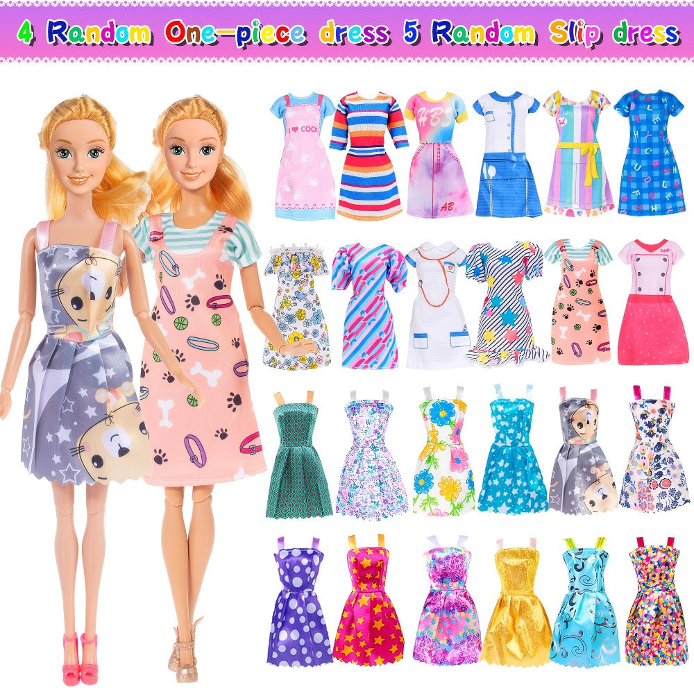 Fashion Girl Doll 11.5 Inch with Clothes Accessories Set – Includes Doll Fur Coat Princess Gowns Fashion Dresses Shoes Crowns Necklaces Pet Dog Creative Gift for Girls Ages 4-12 Birthday Christmas