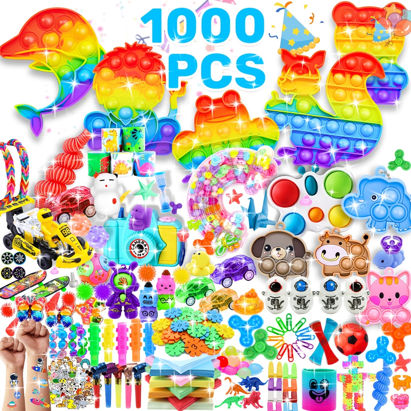 Fidget Toys Bulk 1000 Pcs Party Favors for Kids β Sensory Stress Relief Toy Pack, Classroom Prizes, Treasure Box Fillers, Goodie Bag Stuffers, Birthday Party Supplies for Boys Girls