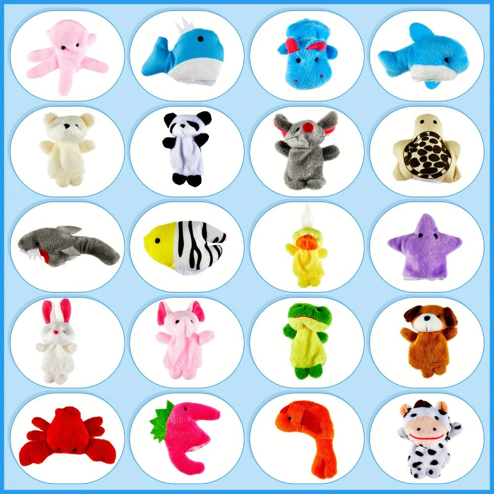 20 Set/40pcs Finger Puppets with Eggs Prefilled Egg with Cartoon Animal Puppets Toys Back to School Soft Plush Dolls Props for Party Basket Stuffers (Cute Style)