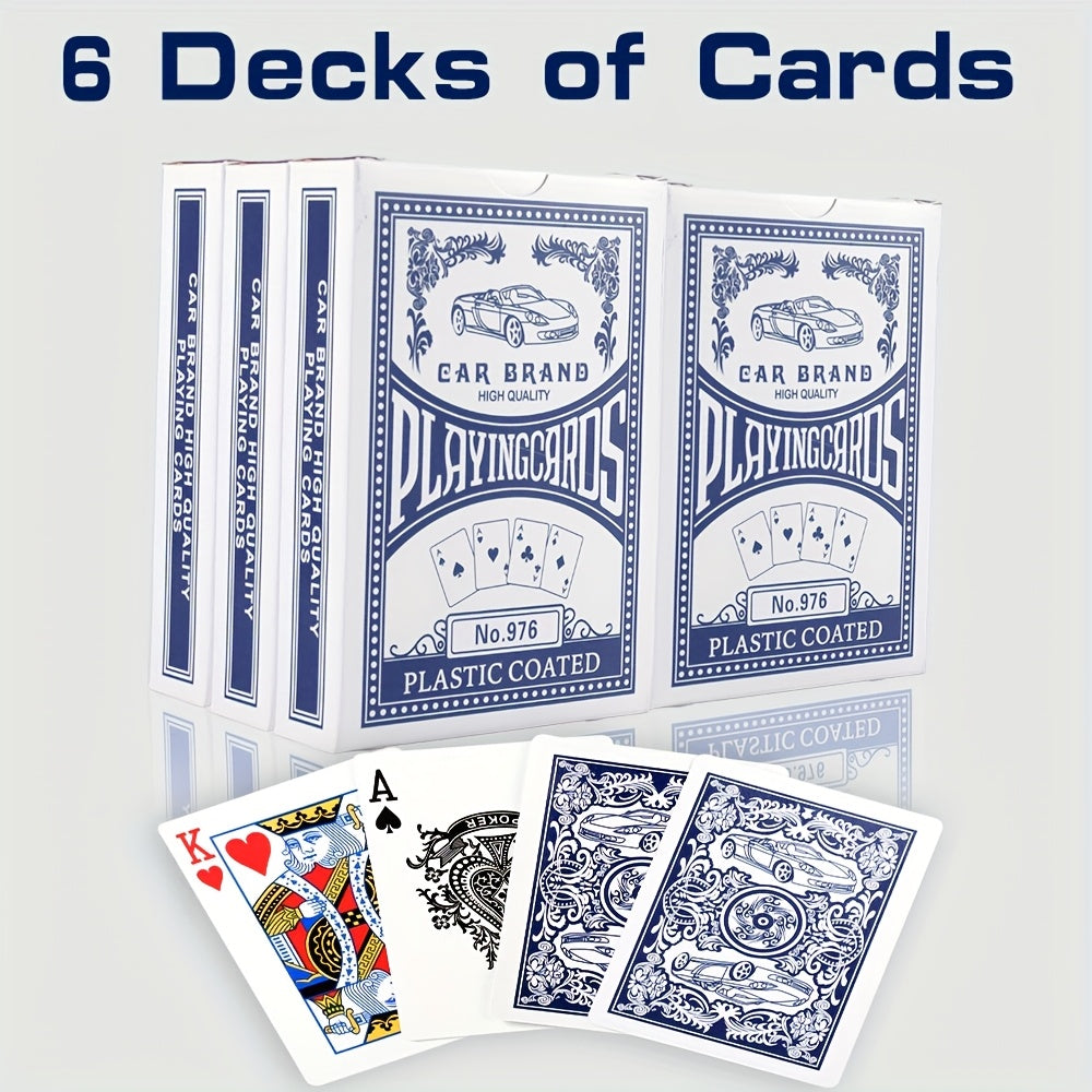 24/12/6 Decks Of Premium Playing Cards - 21 Points, Euchre And Canasta Standard Index, - Standard Size (2.5" X 3.5"), Durable Coated Cardstock In Blue & Red, for Family, Parties, And Christmas Game