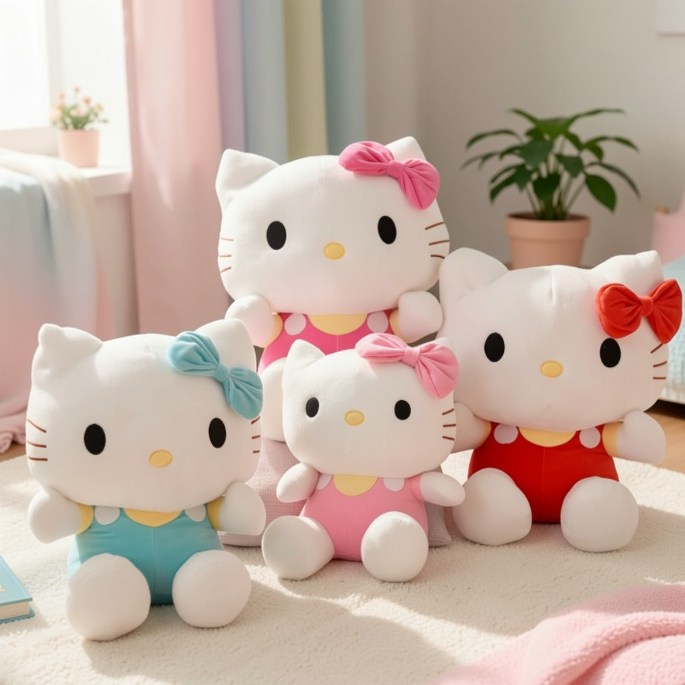 Kawaii Hello Kitty Plush Toy Set 3pcs — Sanrio Licensed Soft Stuffed Animals, Cute Gift Bundle for Girls Teens, Birthday Holiday Party Decoration, Hello Kitty Collector Gift