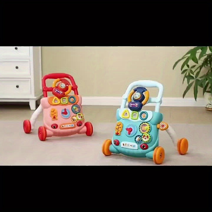 Baby Walker Toy with Music & Anti-Rollover Safety - Multi-Function Toddler Learning Toy for Early Walking Development, Educational Baby Gear, Engaging Activity Center, Sturdy Push Handle