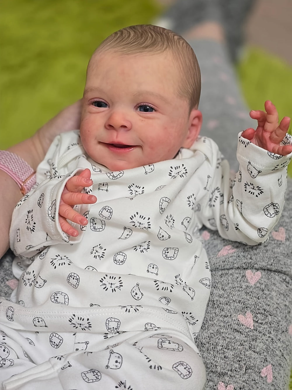 Cloth Body Reborn Baby Doll 19 Inch Soft Vinyl Limbs Hand-Painted Smiling Newborn Girl with Clothes Pacifier Bottle Birth Certificate β Huggable Lifelike Baby Doll Gift for Kids Birthday Christmas