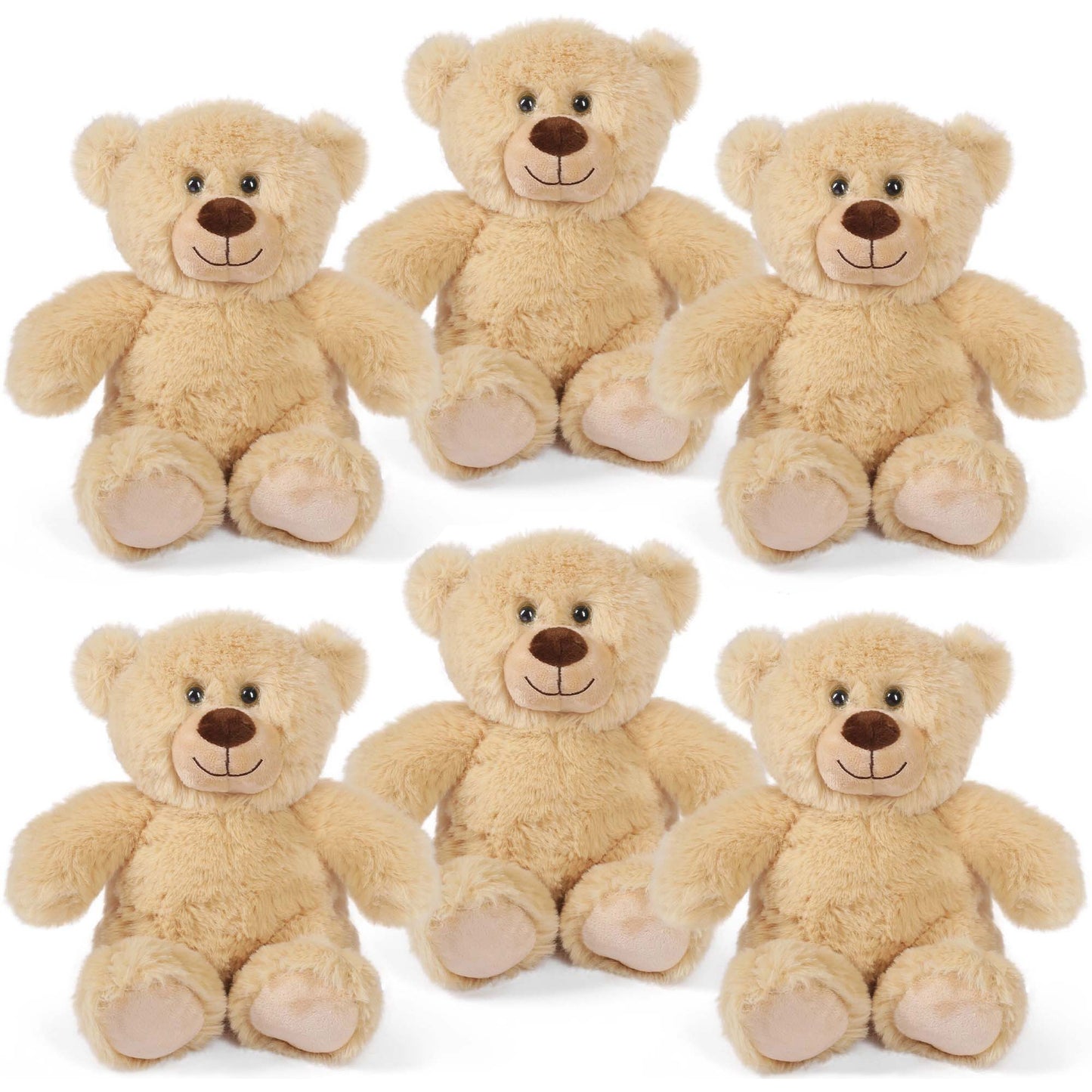 6 Pack Teddy Bear Stuffed Animal, Teddy Bears Bulk, 8 inch Bear Plush Toy for Kids Boys Girls, Gifts for Christmas