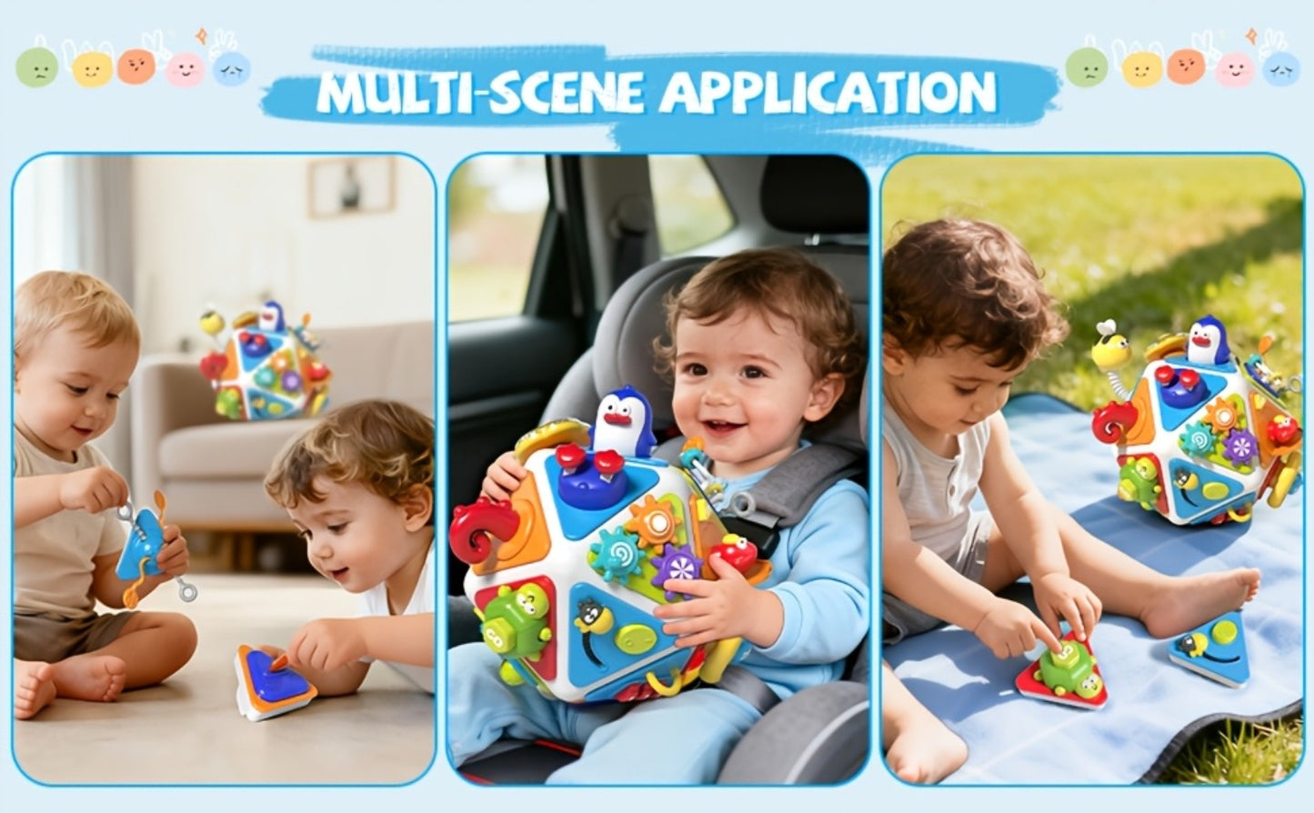 21-in-1 Toddler Busy Board Activity Cube β Early Educational Sensory Toy for Boys & Girls Ages 1-3 | Travel Toy | 1st Birthday & Christmas Gift for Kids