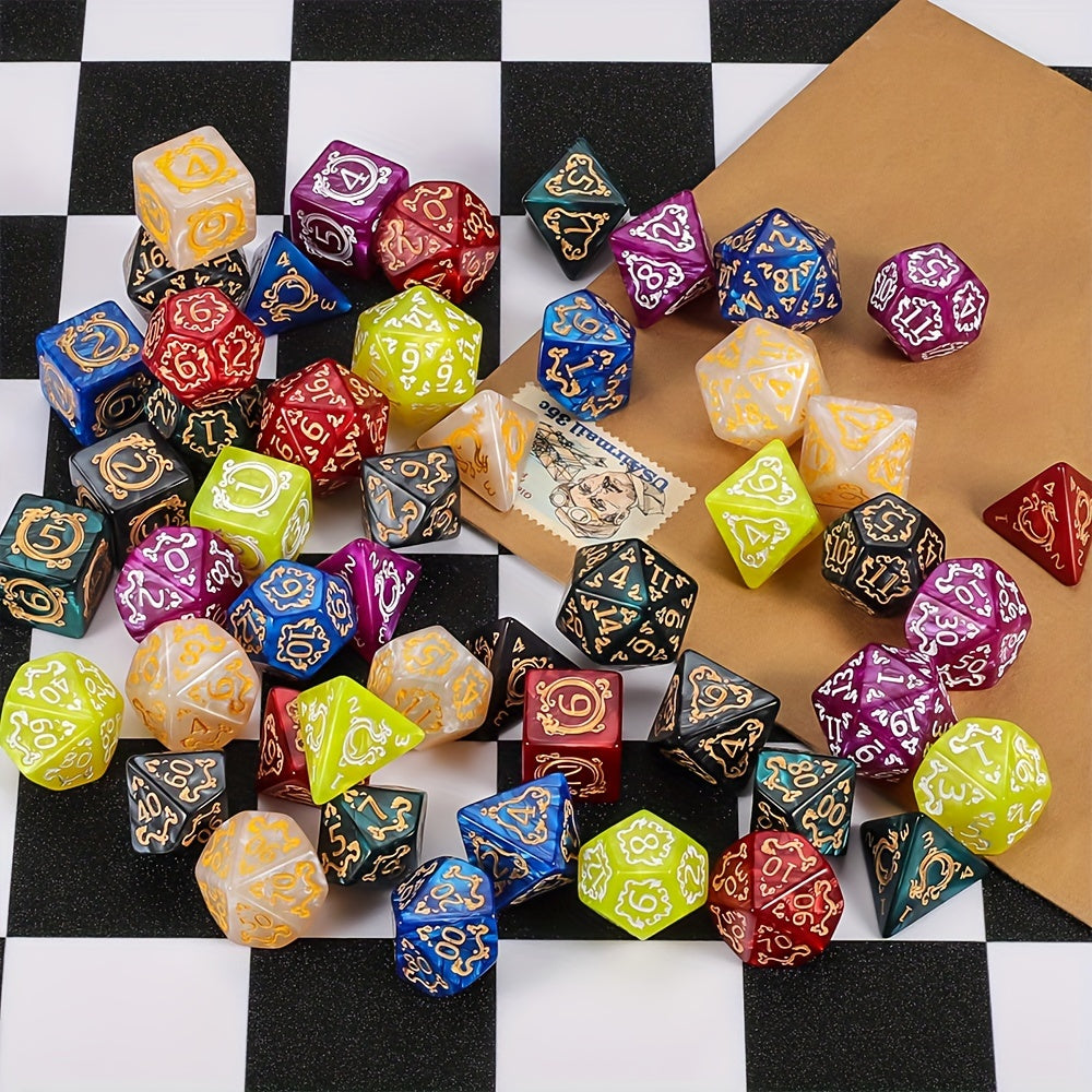 DND Dice Sets - 49pcs Polyhedral Dice, 7 Sets D&D Dice With Pouches, D4 D6 D8 D10 D% D12 D20 Dice For Dungeons And Dragons DND RPG MTG Table Games - Polyhedral Dice - For Dungeons & Dragons Players & RPG Enthusiasts - Perfect Gift for Halloween, Christma