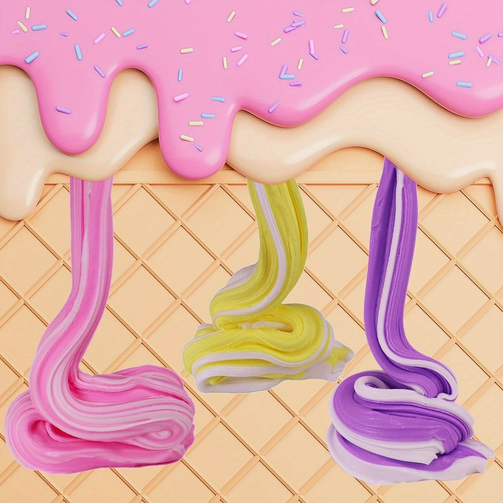 Slime Kit for Girls Boys 12 Cups β Fruit Color Fluffy Slime Making Set with Bull Glue & Mixed Mud, DIY Soft Slime Party Favor Kit, Creative Sensory Toy Gift for Kids Ages 6+