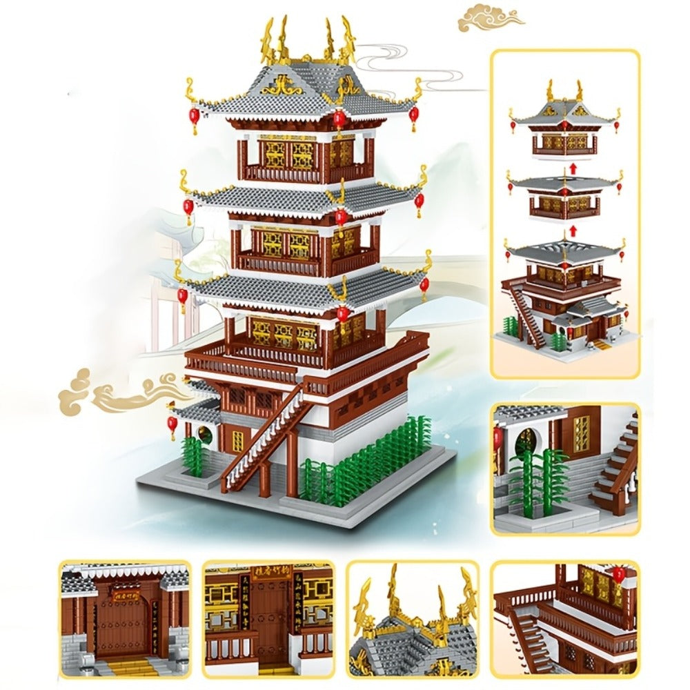 Ancient Chinese Palace Building Blocks Set 6134 Pcs – Heavenly Fairy Mirror Architecture Mini Brick Model, Expert-Level Display Kit for Adults, Home Decor Christmas New Year Gift