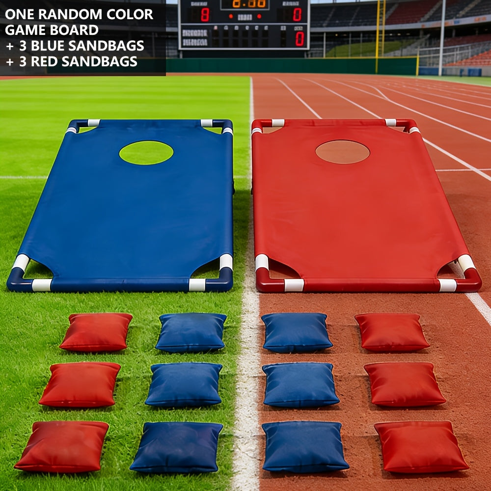 Portable Bean Bag Toss Game Set โ 2 Foldable Boards & 12 Bean Bags, Outdoor Party Backyard Camping Game for Kids & Adults | Red & Blue | No Battery Required