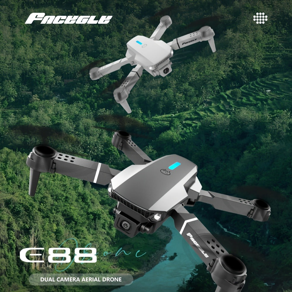 E88 Dual Camera Drone with 360° Stunt Flip & Surround Flight – Optical Flow Positioning, Intelligent Height Hold, Foldable Portable Body, 500mAh Battery, Indoor Outdoor RC Quadcopter for Adventure