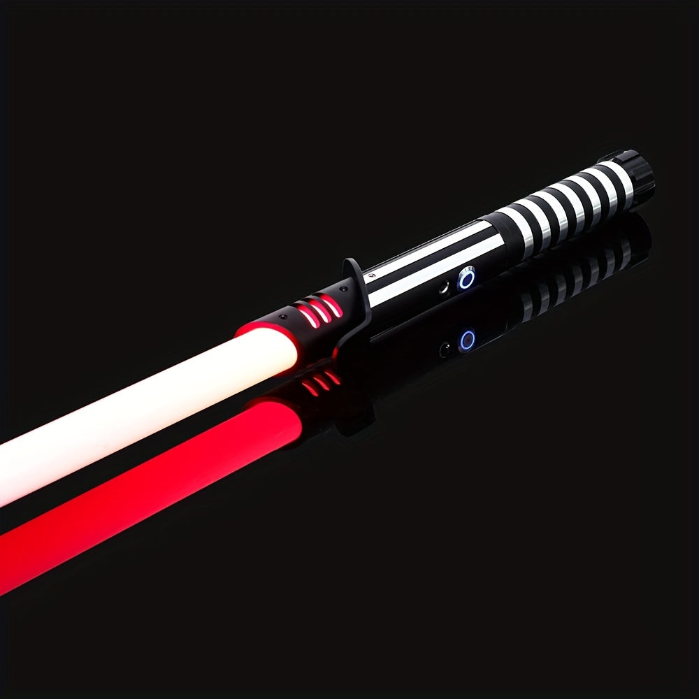 Light Up Saber with Metal Handle RGB 16 Colors – LED Cosplay Laser Sword with Sound Effects | Anakin Luke Darksaber Style, Halloween Costume Toy & Christmas Gift for Kids Adults