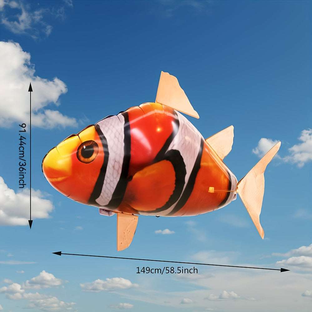 RC Inflatable Clownfish Balloon β Remote Control Flying Fish Toy for Kids Birthday Party, Wedding & Home Decor, Fun Indoor Air Swimmer Gift for Boys Girls Ages 3+