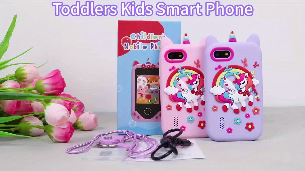 Kids Phone, Touch Screen High-Definition Dual Camera Toy Phone, with 32GB SD Card Travel Toy, Suitable for 3-10-Year-Old Girls' Birthdays And Christmas Gifts - Smartphone Toy