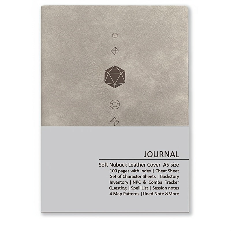 RPG Journal, DnD 2024 5R/5e Premium Sheepskin All-in-One Diary, 100 Pages, Complete Character Sheets, Backstory, Exclusive Game Guide, Treasure Item List, NPC Manager, Quest Logbook, Lined Notes Pages, Spells & Tracking, Character Relationships