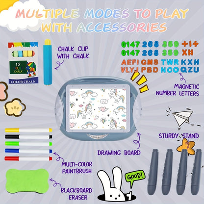 Magnetic Doodle Board Double Sided for Kids – Portable Foldable Drawing Writing Easel with Teaching Supplies Creative Toy Gift for Boys Girls Toddlers Ages 3+ Birthday Christmas