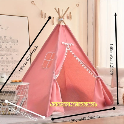 Kids Teepee Tent Indoor Outdoor Play Tent – Nordic Conical Princess Playhouse, Washable Kids Play Tent for Toddlers & Children | White, Blue, Pink, Star | Birthday Christmas Gift