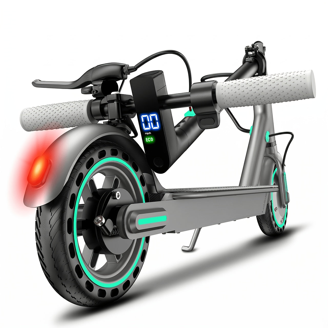 [Foldable Electric Scooter] Long-Range Adult Electric Scooter with a Powerful 350W Motor, Top Speed of 19 Mph, Up to 21 Miles of Range, 8.5-Inch Solid Tires, Foldable Commuter Electric Scooter with APP Control, Dual-Brake System, LED Lights, And Portable