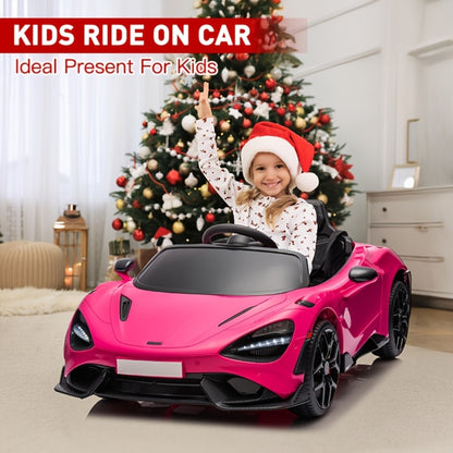 12V Kids Ride On Car Electric Vehicle with Hydraulic Doors Remote Control LED Lights MP3 Player 3 Speeds Smooth Start Birthday Christmas Gift Boys Girls