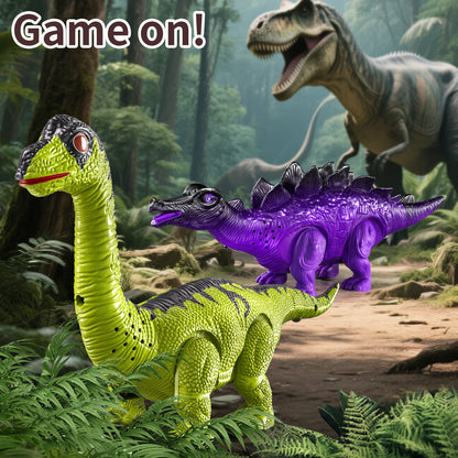 3pcs Electric Dinosaur Toy with Sound Light and Walking Effect, Boy Children's Toy Gift, Suitable for Children Aged 3 4 5 6 7, Interactive Movable Dinosaur Toy Set