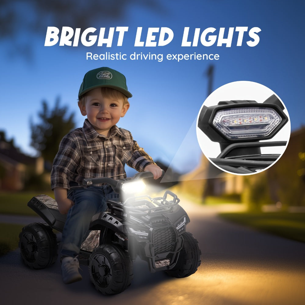 6V Kids Ride On ATV 4-Wheeler Quad Electric Toy Car for Toddlers 18-36 Months Boys Girls Best Birthday Gift with Treaded Tires Push Button Go