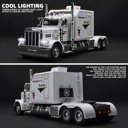 Die-cast Metal Model Cars, Semi-trailer Trucks, Heavy-duty Trucks and Trailer Toy Vehicles, Pull-back Alloy Truck Toys, 1:24 Scale Truck Model Toys, Toy Car Collectible Ornaments, the Perfect Gift for Children Aged 3 and Up, Birthday Gift
