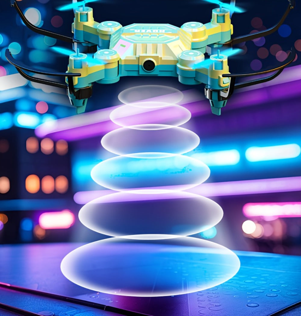Mini RC Quadcopter with Watch-Style Storage & 2 Rechargeable Batteries – Stable Hover, Indoor Outdoor Beginner Drone, Fun Gift for Boys Girls Kids, Christmas Halloween Birthday, Blue Green Black