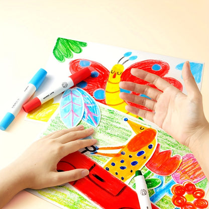 Silky Crayons 24 Colors Washable Quick-Dry Non-Toxic Jumbo Crayon Set for Kids Toddlers Artists Drawing Coloring Art Supplies Birthday Gift School Supplies