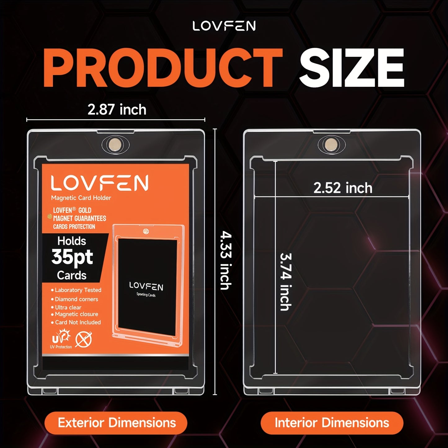 LOVFEN 400Ct Magnetic Card Holder 35Pt Magnetic Card Holders for Trading Cards, Display Cases, Protectors, And Hard Plastic Covers for Sports Game Cards, Perfect for Easter Gifts