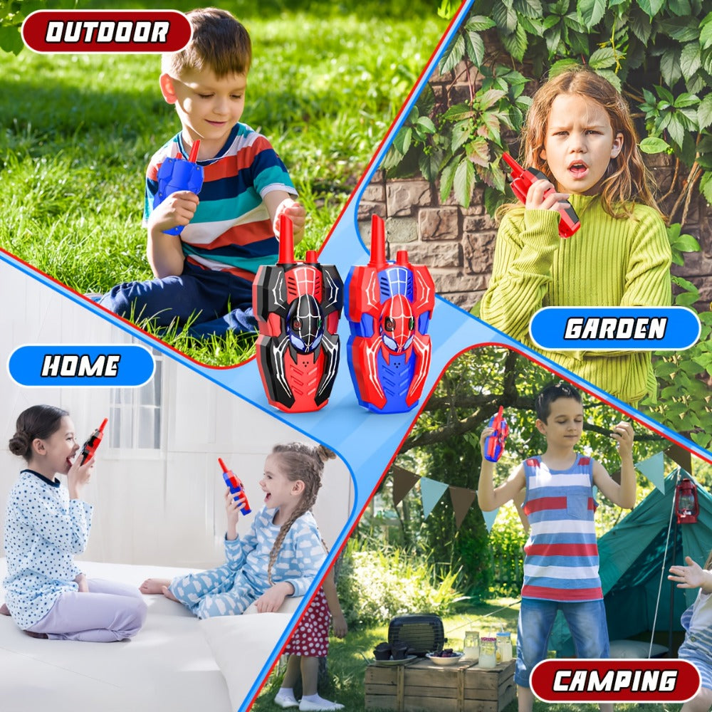 Spider Walkie Talkies for Kids, Walkie Talkies Toys for Boys Girls Year Old, Camping Gear Outdoor Hiking Newsletter, Long Distance Wireless Telephone Receiver for 3-5 4-8 Year Old Kid