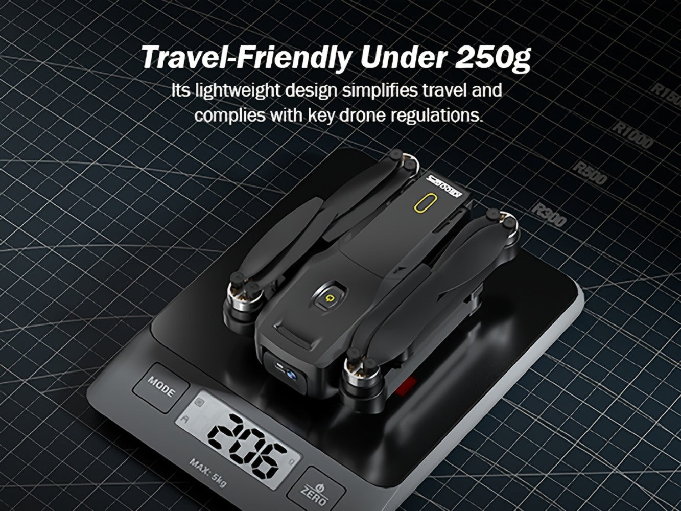 GPS Follow Me Drone Under 250g with 4.5 Inch LCD Screen – Camera Drone for Adults Beginners, Auto Return, Gesture Flight, Brushless Motor, Altitude Hold, 3 Speeds, Supports 32G SD Card