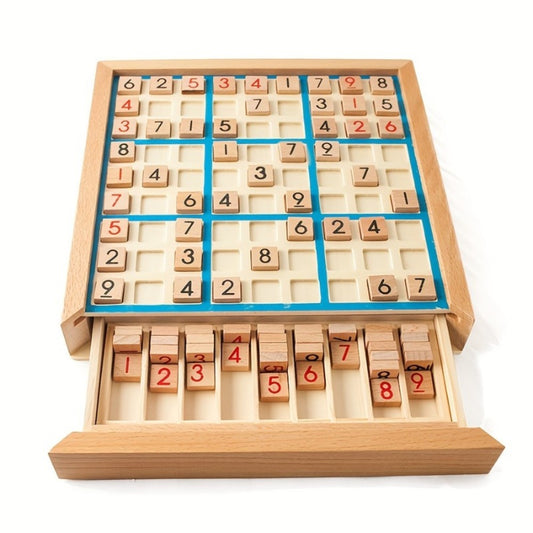 Wooden Sudoku Puzzle Game for Youngsters's Logical Thinking, Puzzle Table Games with Questions Halloween, Christmas Gift
