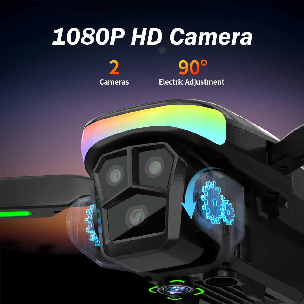 LCD Screen Drone with Dual Cameras & Brushless Motor – Foldable RC Quadcopter for Beginners Adults, Altitude Hold, 3D Flips, Headless Mode, One-Key Takeoff Landing, Supports 32G SD Card