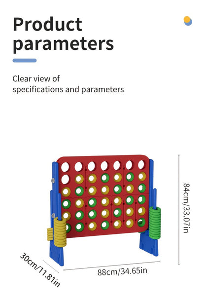 Height Adjustable Giant Connect 4 Game 33–37 Inch – Jumbo 4-in-a-Row Outdoor Yard Game with Quick Release Slider for Teens, Adults & Families, Indoor Outdoor BBQ Birthday Party Tailgate Game Set, Blue Red