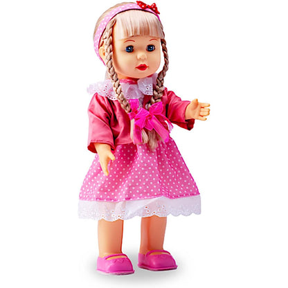 12" Princess Walking Doll Interactive Vinyl Toy Baby Sonic Control Cuddly Girl Singing Talking Blonde Fashion Beauty with Blinking Eyes