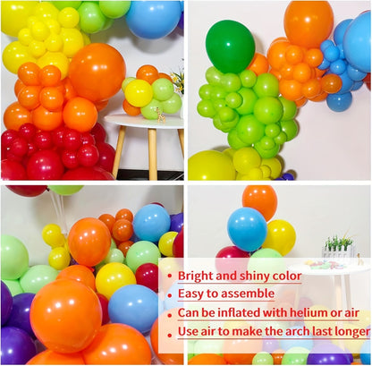 Balloon Arch Kit 422 Pcs Rainbow Matte Latex Balloons in Multiple Sizes 5", 10", 12" & 18" for Birthday, Baby Shower, Wedding & Party Decorations – DIY Balloon Garland Set