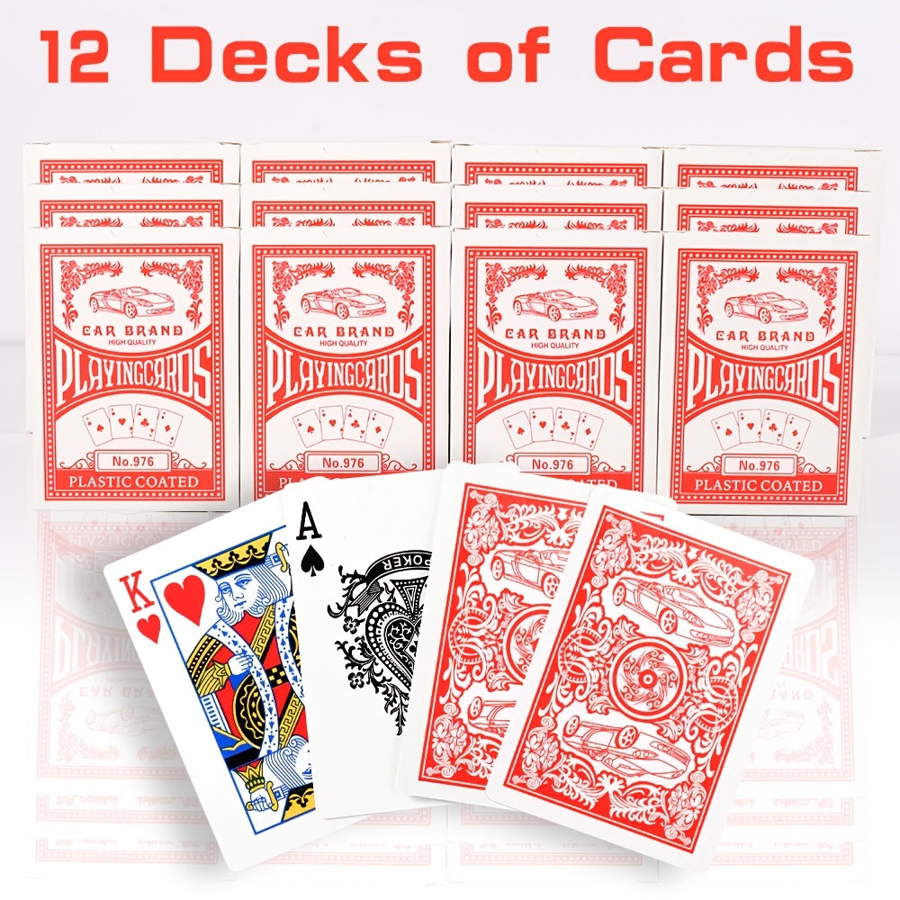 Premium Playing Cards Bulk Pack 6/12/24 Decks – Standard Index 2.5x3.5 Inch Durable Coated Cardstock, Blue & Red Decks for Poker Euchre Canasta Family Game Night Parties & Gifts