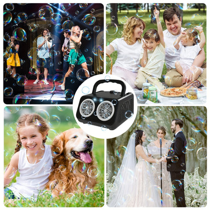Automatic Bubble Machine, Bubble Blower With 2 Fans 20000+Bubbles Per/Min, Electric Bubble Maker For Kids Toddlers, Operated By Batteries, Includes Bubble Solution, Bubble Toys For Outdoor.