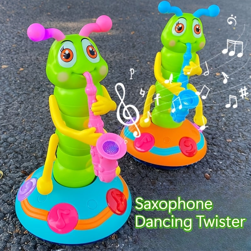 Kids Electric for CATERPILLAR Saxophone with LED Lights & Sound - Dancing Musical Instrument for, Interactive Baby Sensory with - - ( Not Included) - Boys & Girls Birthday/Christmas/Halloween Gifts