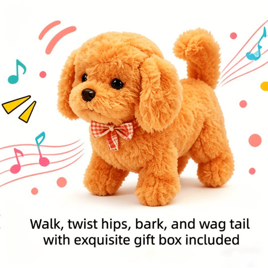 Interactive Robotic Dog Plush Toy, Electric Pet Dog, Multiple Colors Available, Made Of Soft, Safe Materials with Realistic Movements And Sounds. It Can Walk, Sit, Stand And Cuddle. Smart Educational Pet Toy for Kids' Intelligence Development