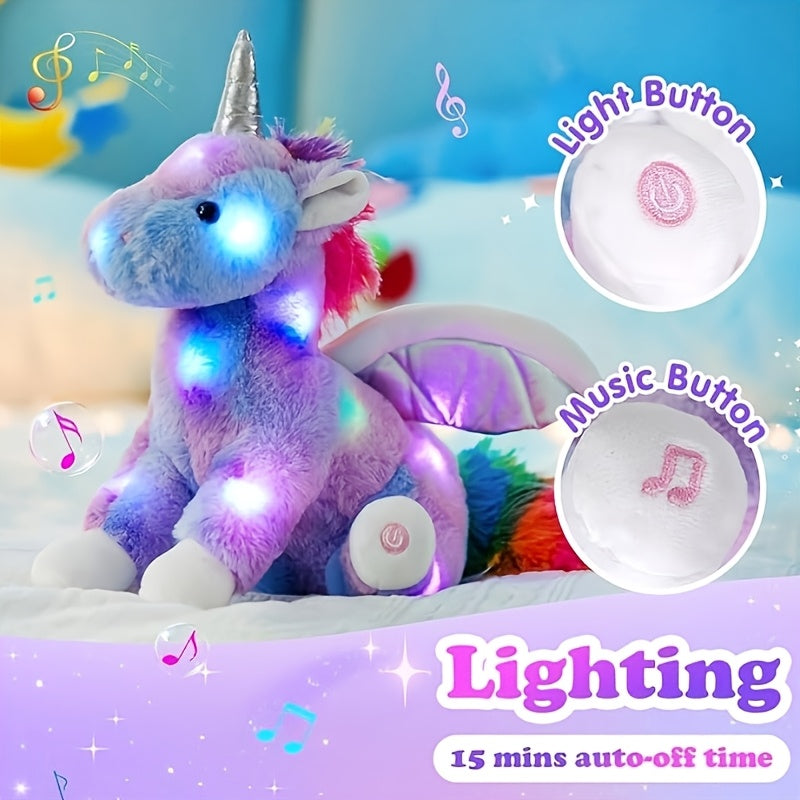 Musical Glowing Rainbow Unicorn Plush Toy, Happy Mother'S Day Gift, Perfect Playing Companion Doll, Glow in The Dark Stuffed Animal, Birthday Party Gift Toy for Kids, Holiday Favor Ornaments