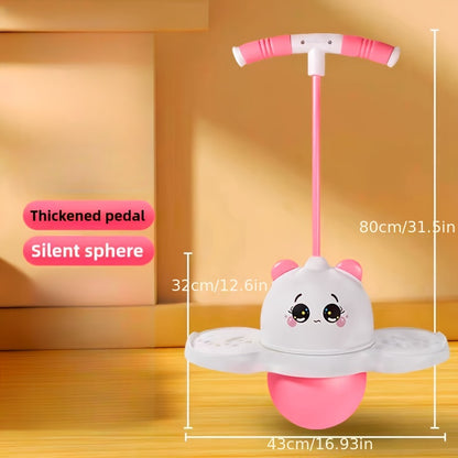 LED Light-Up Pogo Ball for Kids & Adults Colorful Bounce Board 200 lb Capacity Balance Coordination Trick Jumper Indoor Outdoor Active Play Gift Boys Girls Ages 5+ Pink Black